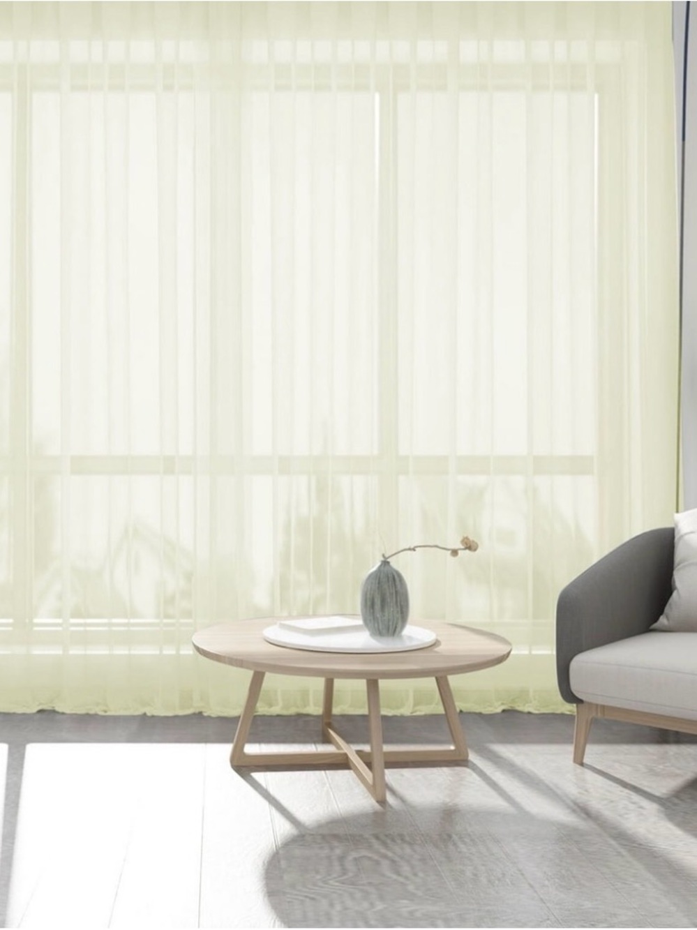 Sheer Window Curtain Panel in Light Ivory - Home Accents